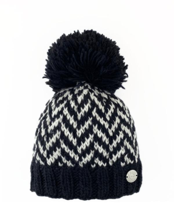 Pleau Womens Herringbone Hat with Pom on Sale