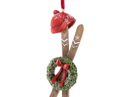 Abbott Skis with Wreath Ornament Online now