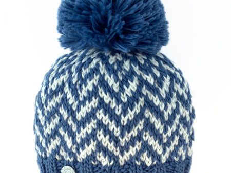 Pleau Womens Herringbone Hat with Pom on Sale