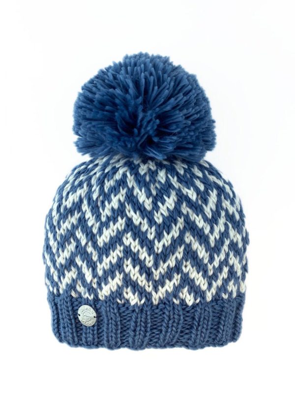 Pleau Womens Herringbone Hat with Pom on Sale