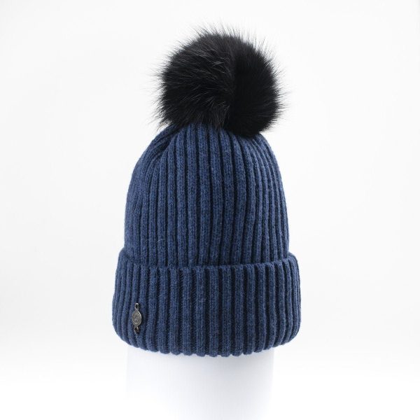 Harricana Classic Womens Beanie with Fur Pom For Sale