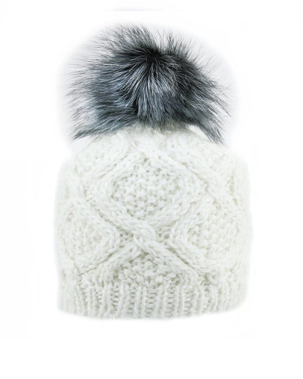 Pleau Womens Hat with Fur Pom on Sale