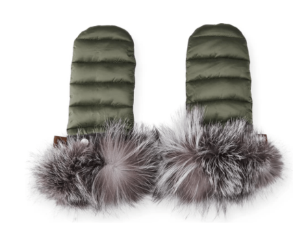 Harricana Puffer Womens Mitts with Fur Trim For Discount