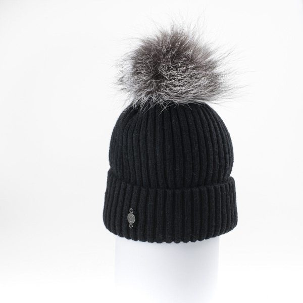 Harricana Classic Womens Beanie with Fur Pom For Sale