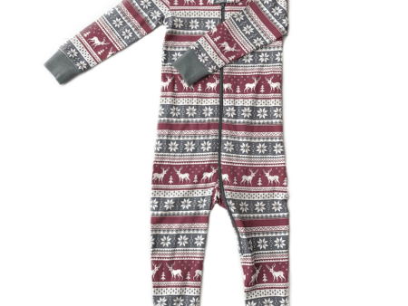 Lola & Taylor Fair Isle Fawn Infant Romper 2020 For Cheap