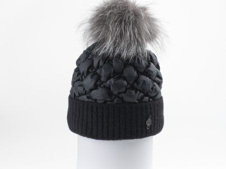 Harricana Puffer Womens Beanie with Fur Pom Online Hot Sale