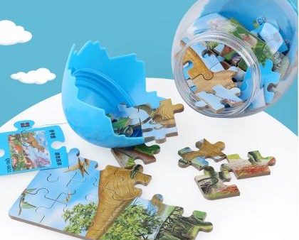 60Pcs Dinosaur Puzzle Easter Eggs Toy Dinosaur Gift Toy for Kids - Blue For Cheap