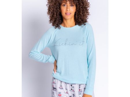 PJ Salvage Kickin  It Womens LS Top 2022 Hot on Sale