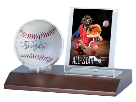 Baseball & Card Wood Display Holder Online Hot Sale