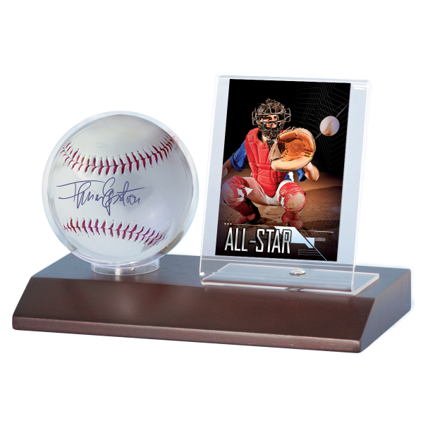 Baseball & Card Wood Display Holder Online Hot Sale