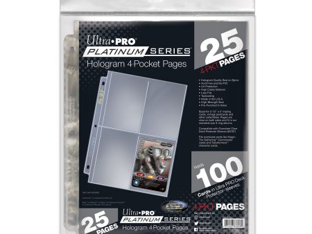 Platinum Series 4-Pocket Pages (25ct) for 3.5  x 5  Cards Sale