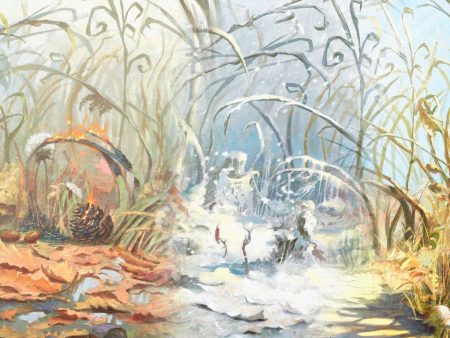 Bloomburrow Season Lands: Plains (Four Seasons) Standard Gaming Playmat for Magic: The Gathering For Sale