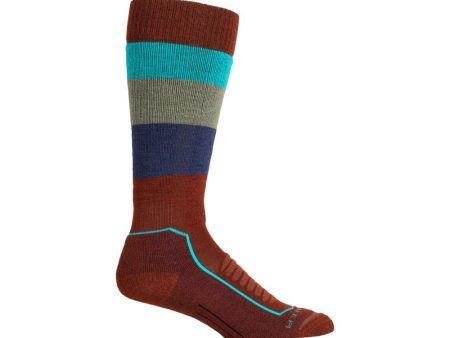 Icebreaker Ski+ Medium Wide Stripe Womens OTC Sock Online Sale