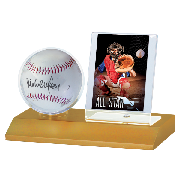 Baseball & Card Wood Display Holder Online Hot Sale