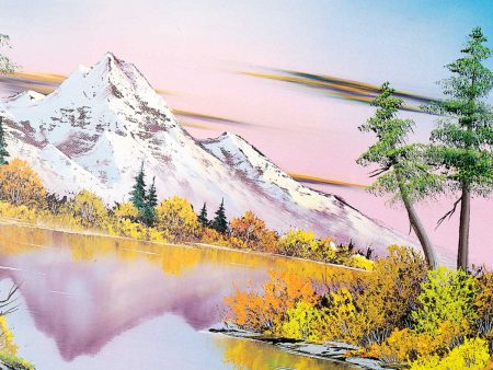 Bob Ross Mighty Mountain Lake Black Stitched Playmat Discount