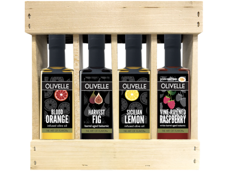 Oil & Vinegar Sampler Gift Crate - Sweet Pairings Online