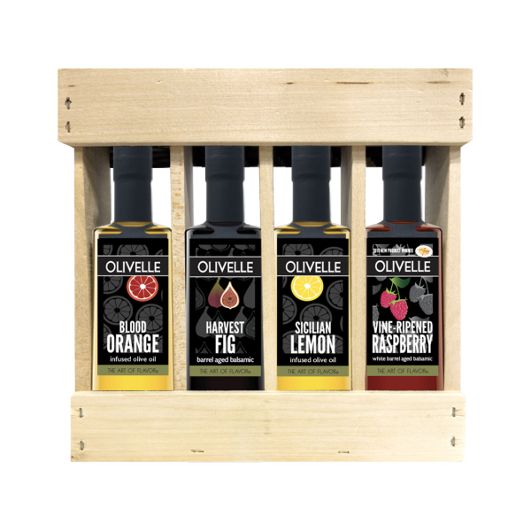 Oil & Vinegar Sampler Gift Crate - Sweet Pairings Online