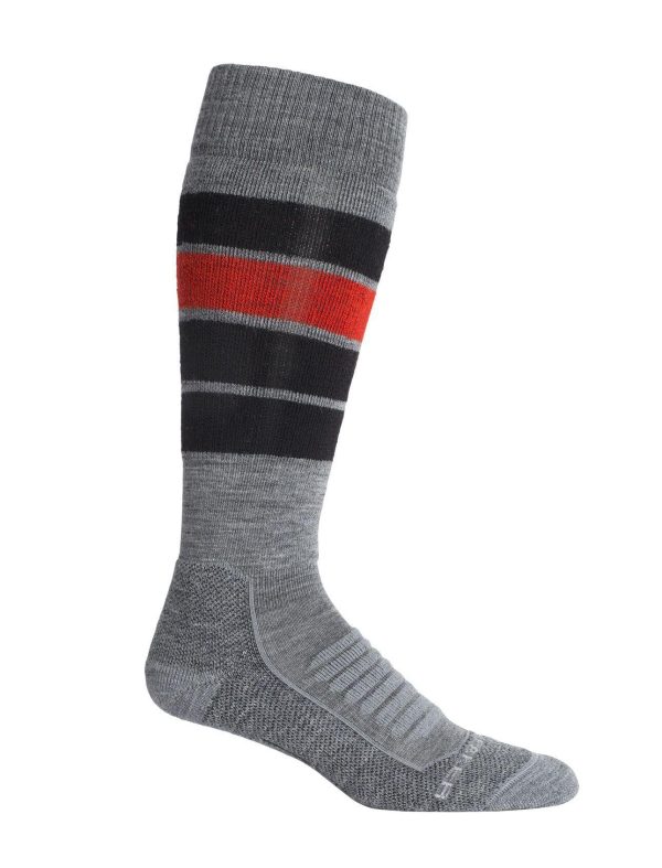 Icebreaker Ski+ Medium Stripe Mens OTC Sock Supply