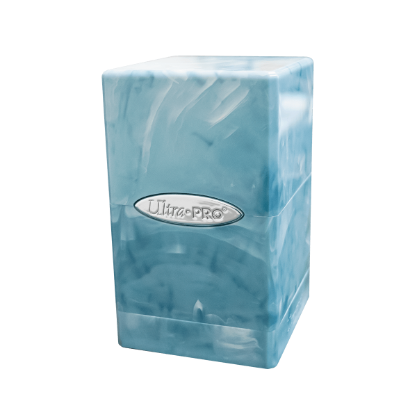 Marble Satin Tower Deck Box - Light Blue   White For Discount