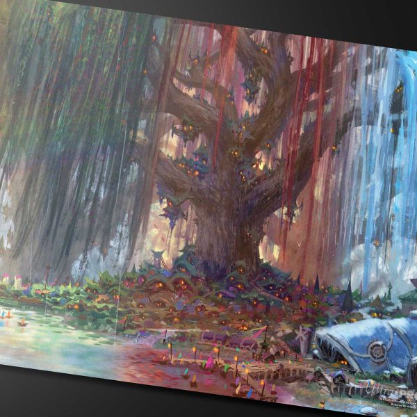 Bloomburrow Season Lands: Three Tree City (Four Seasons) AR Enhanced Standard Gaming Playmat Multi for Magic: The Gathering Hot on Sale