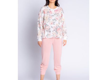 PJ Salvage Retro Rose Womens LS Top 2022 Sale