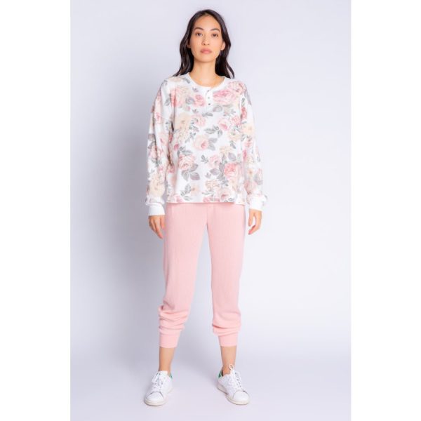 PJ Salvage Retro Rose Womens LS Top 2022 Sale