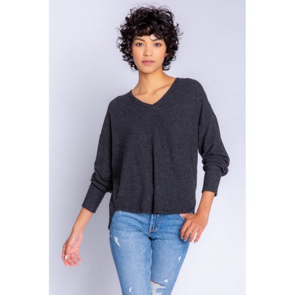 PJ Salvage Peachy In Color Womens LS Top 2022 Cheap