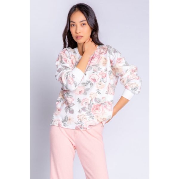 PJ Salvage Retro Rose Womens LS Top 2022 Sale